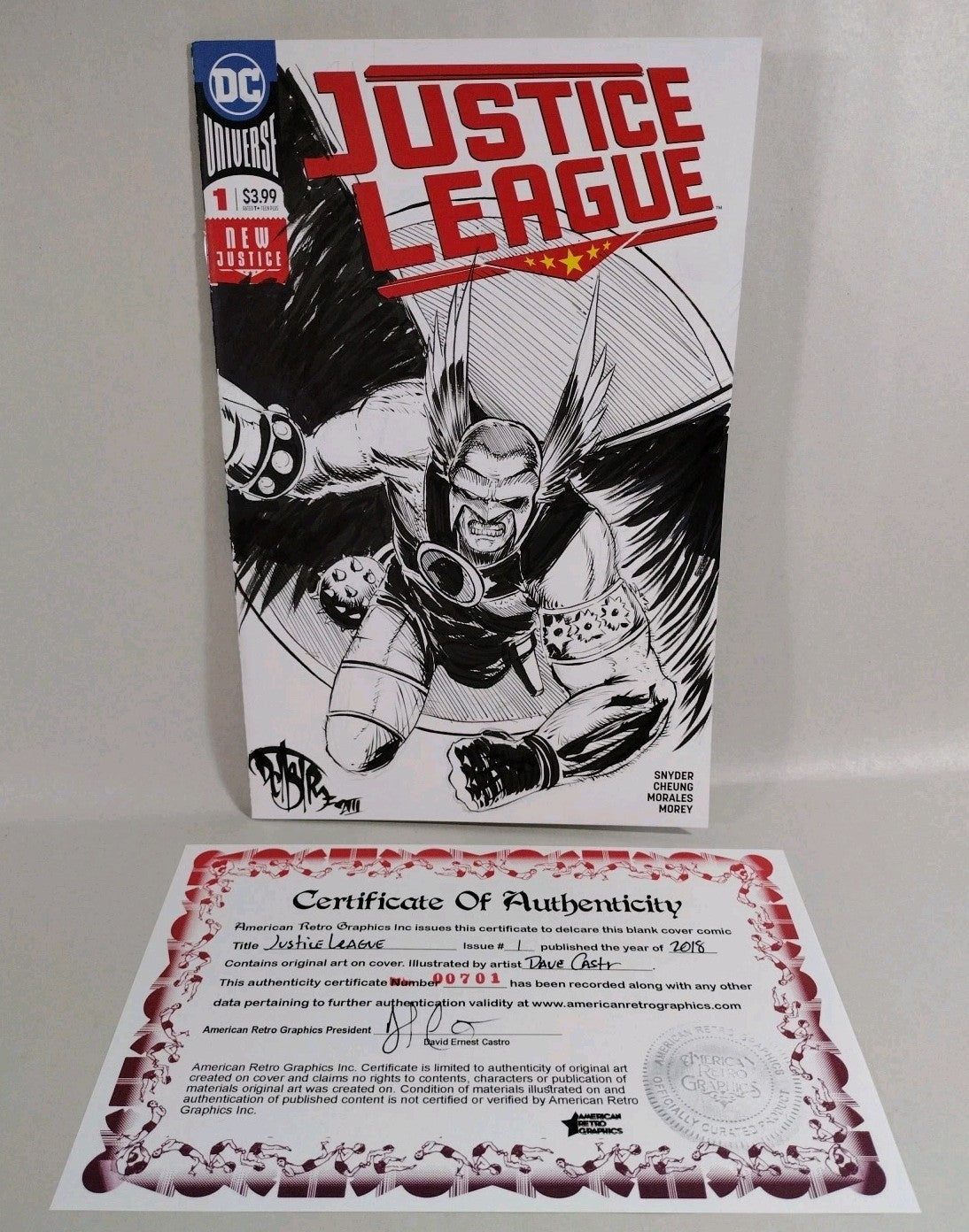 Justice League #1 (2018) DC Sketch Var Comic Cover W Original Hawkman DCastr Art