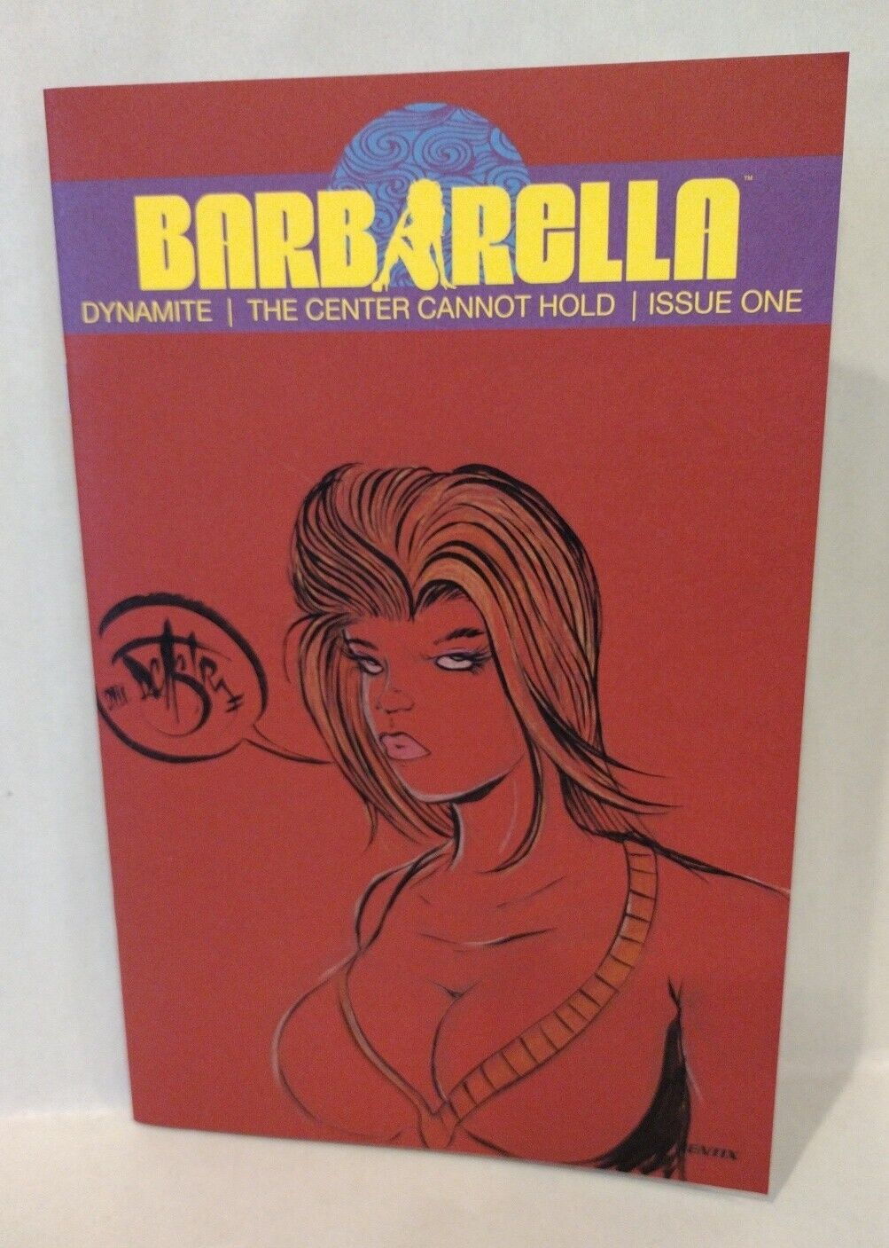 Barbarella Center Cannot Hold 1 Dynamite Red Blank Cover Comic w Original Sketch