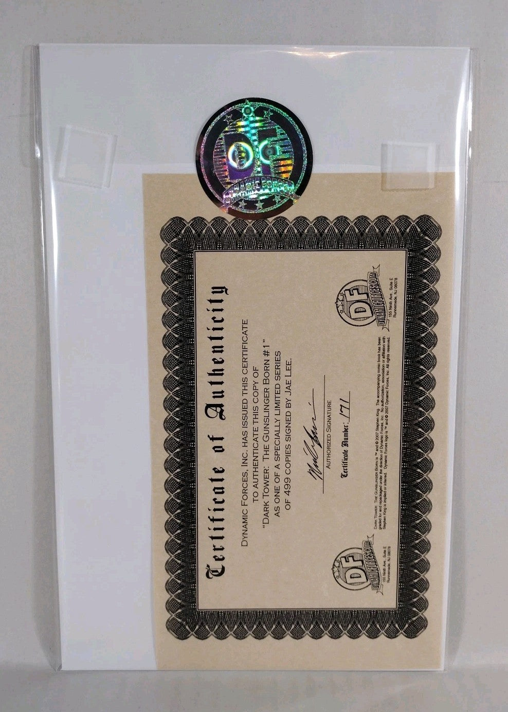 Dark Tower Gunslinger Born #1 (2007) Marvel Comic Signed Jae Lee DF COA 171/499