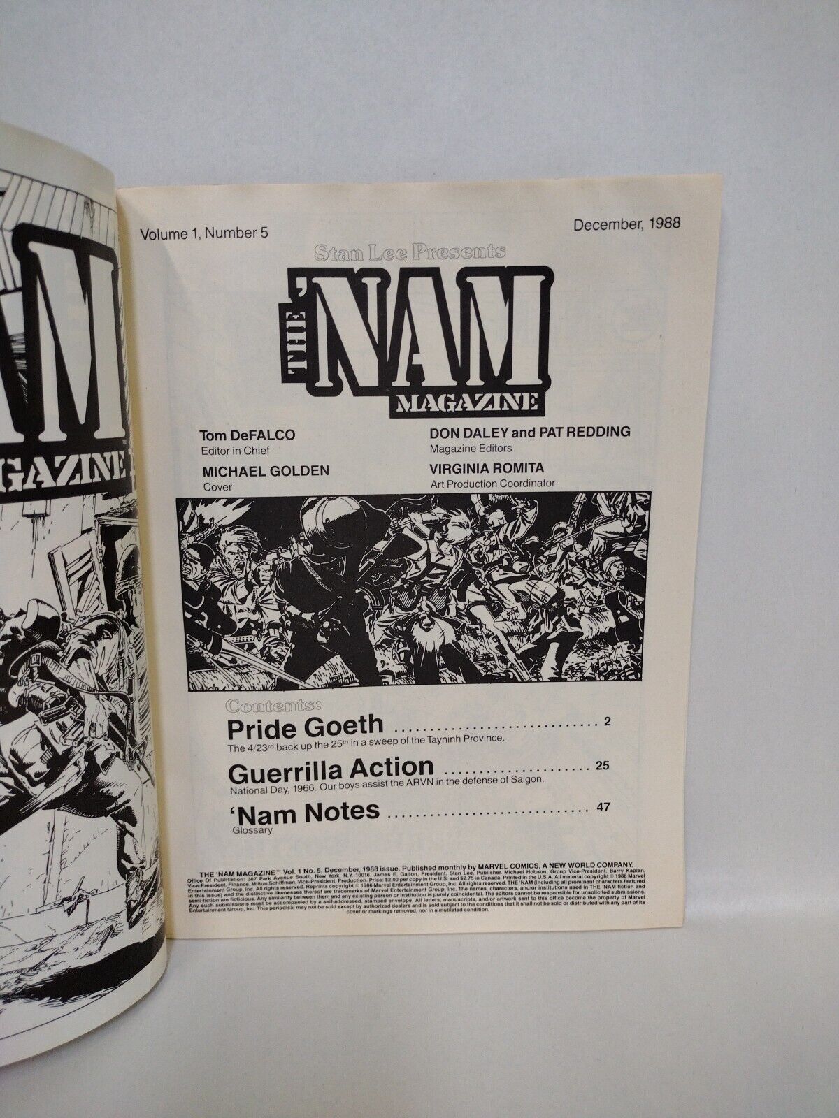 The NAM Magazine (1988) Marvel Comic Lot Set #1 2 3 4 5 Michael Golden FN