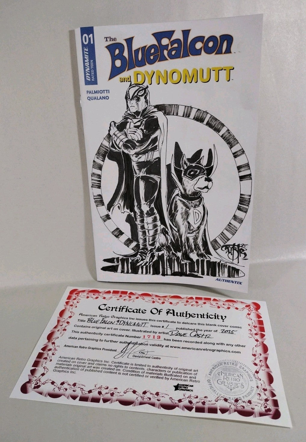 Blue Falcon & Dynomutt #1 (2025) Dynamite Comic Sketch Cover W Original Art