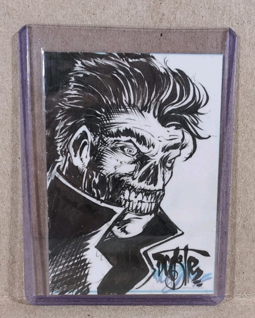 Dave Castr Crusin (2025) OAC Sketch Card W Original Rockabilly Zombie Horror Art