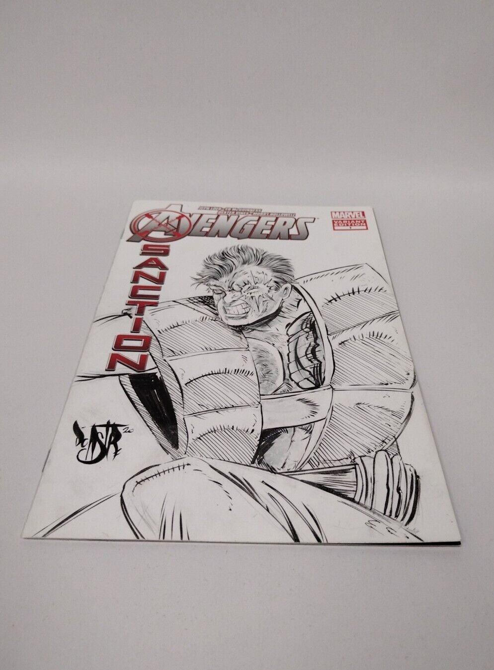 Avengers X-Sanction #1  Blank Cover Comic 2012 w Original CABLE  Art DCastr