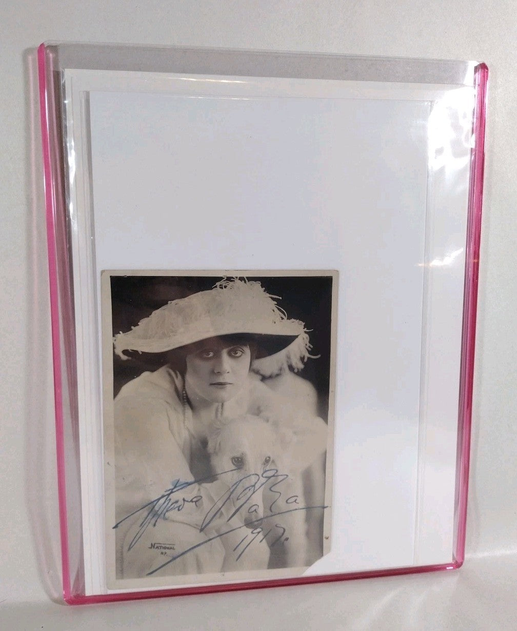 Theda Bara Vamp Silver Screen Actress 6 X 9" 1917 Sepia Photo Signed W JSA COA