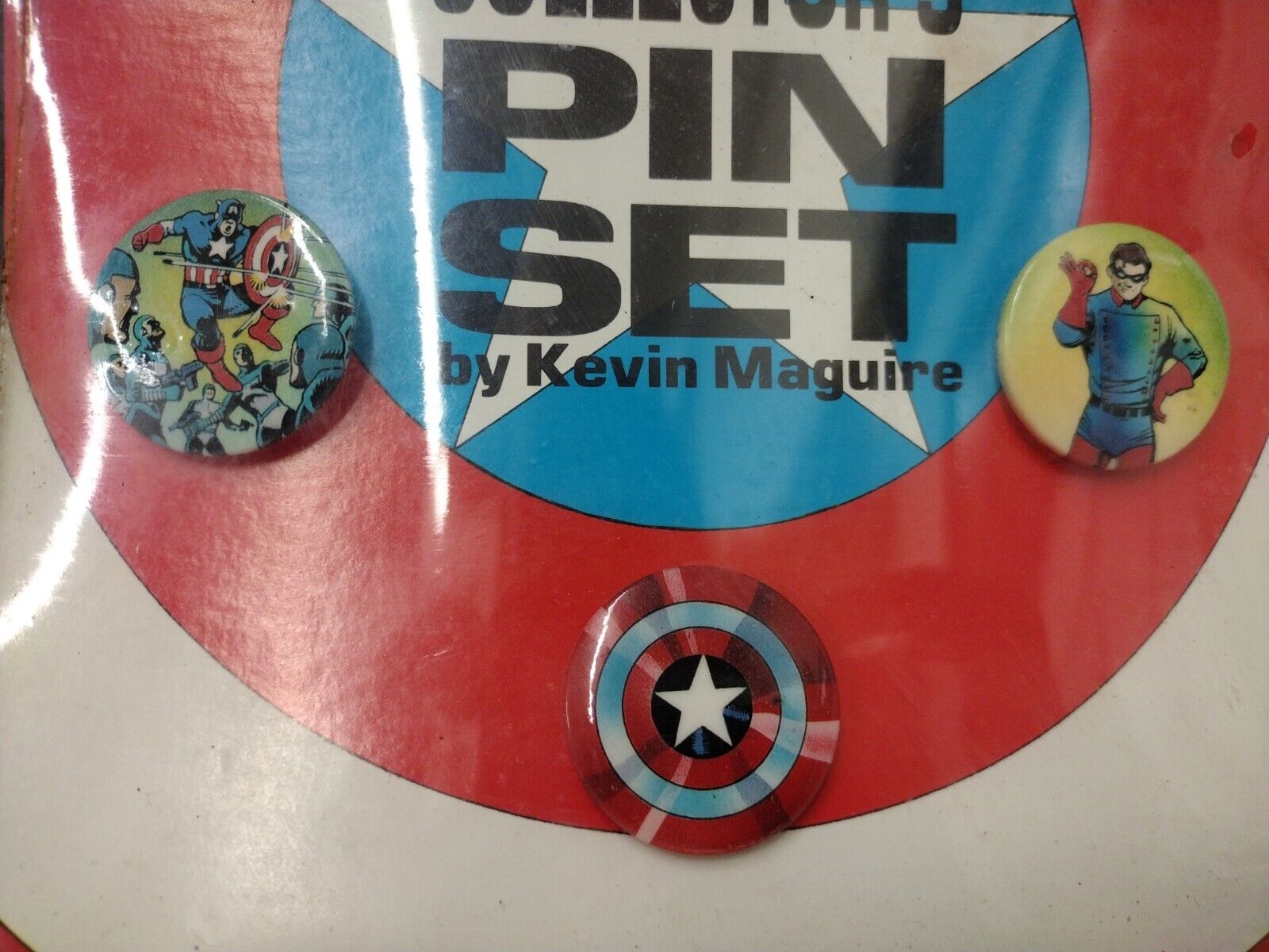 Captain America Collector's Marvel Pin Set (1990) Kevin Maguire Art Red Skull