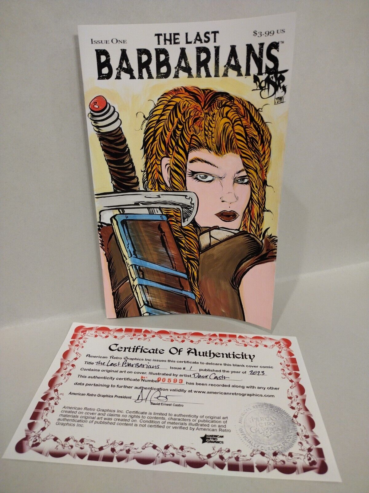 Last Barbarians 1 (2023) Blank Cover Variant Image Comic w Original DCastr Art