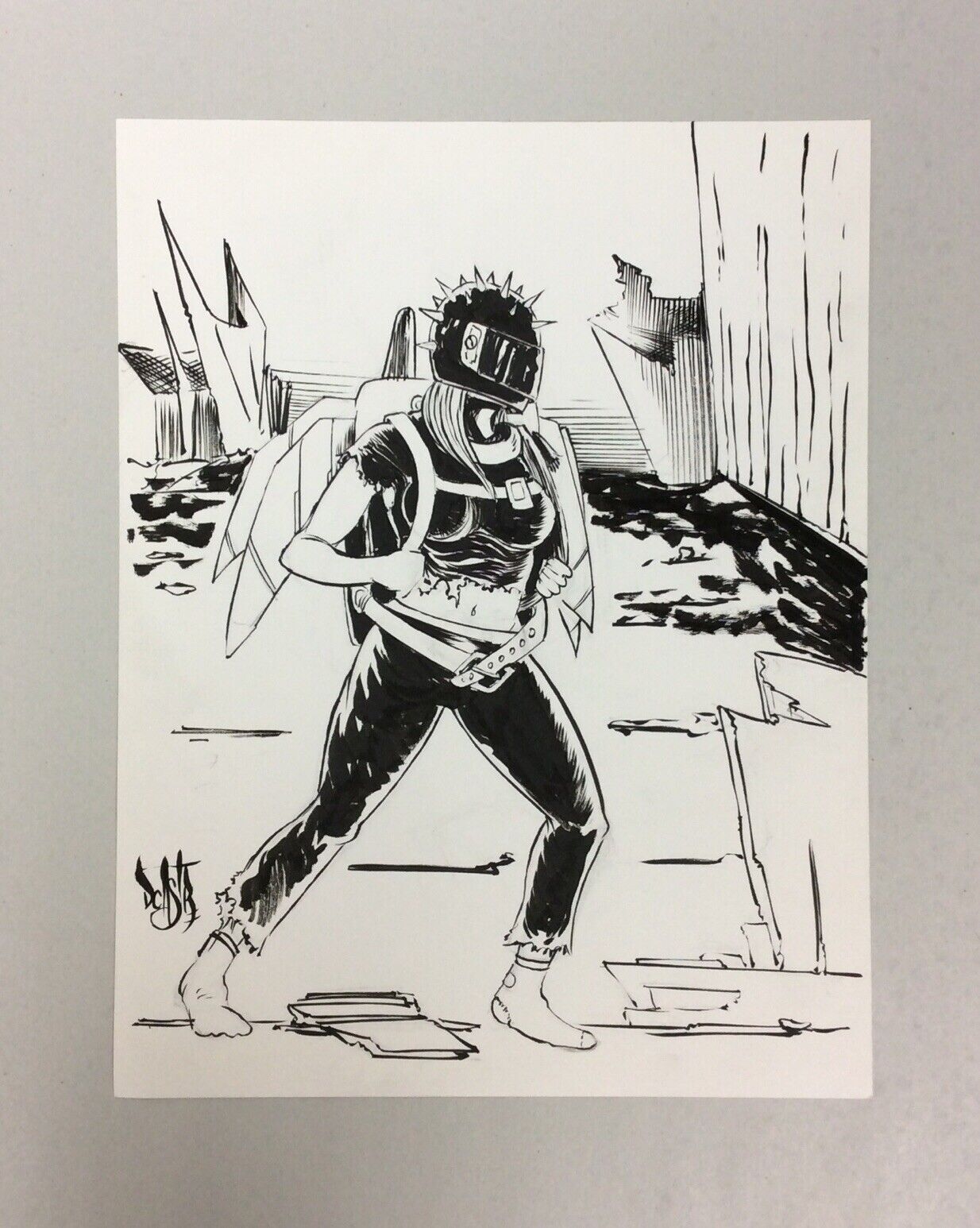 Original Dave Castr " STKTD Jetpack " ink drawing DCastr