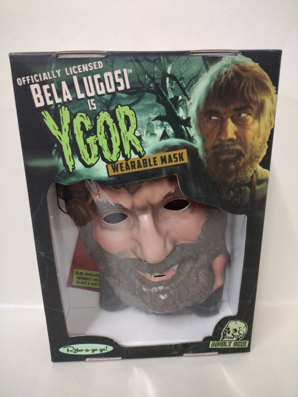 Bela Lugosi YGor Wearable Mask 2021 Crypt Color Ed Retro A Go Go, Halloween Mask