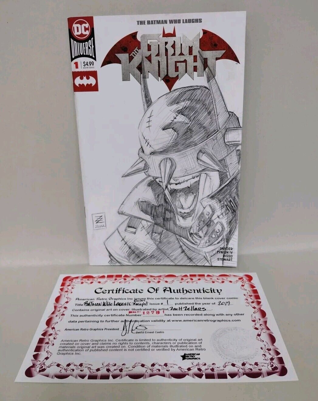 BATMAN WHO LAUGHS Grim Knight 1 (2019) Blank Cover Comic w Original Zellers Art 