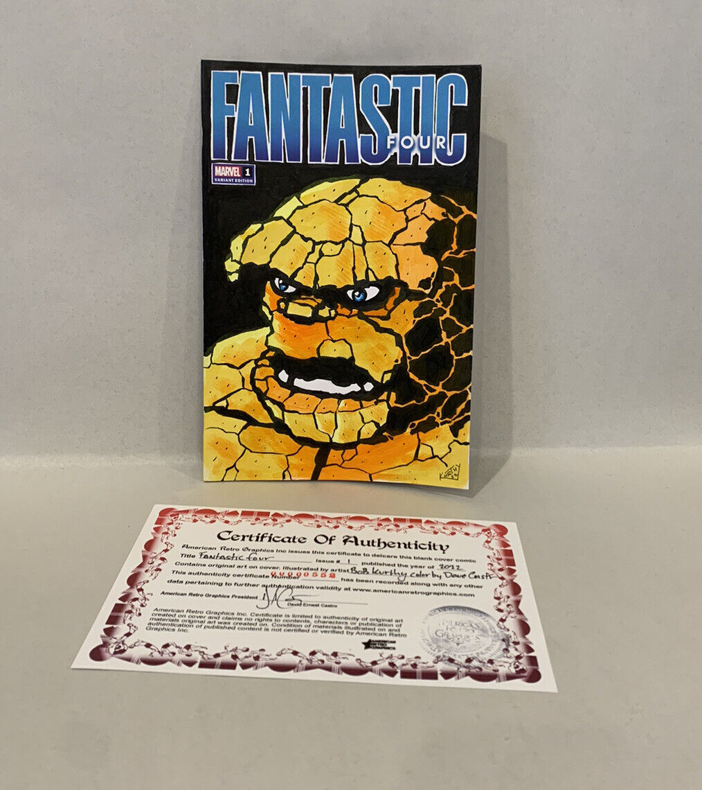 FANTASTIC FOUR #1 Blank Cover Variant Comic 2022 W Original BOB KURTHY Art COA