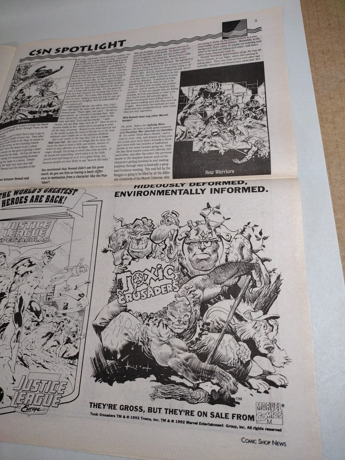 Comic Shop News 244 Feb 26th 1992 New Warriors Cover Toxic Crusaders Youngblood 