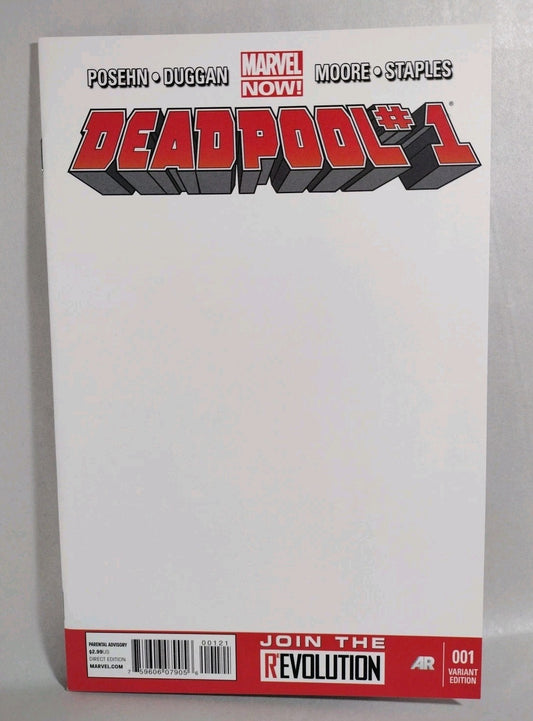 Deadpool #1 (2013) Marvel Comic Blank Sketch Variant Cover Posehn Duggan New NM