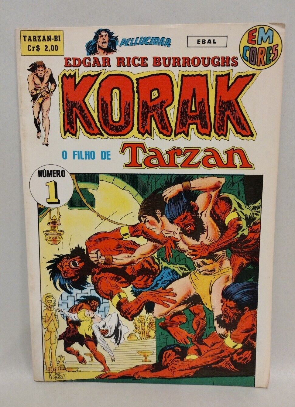 Korak Son Of Tarzan (1973) EM Cores Brazilian DC Comic Lot #1 3 4 Joe Kubert