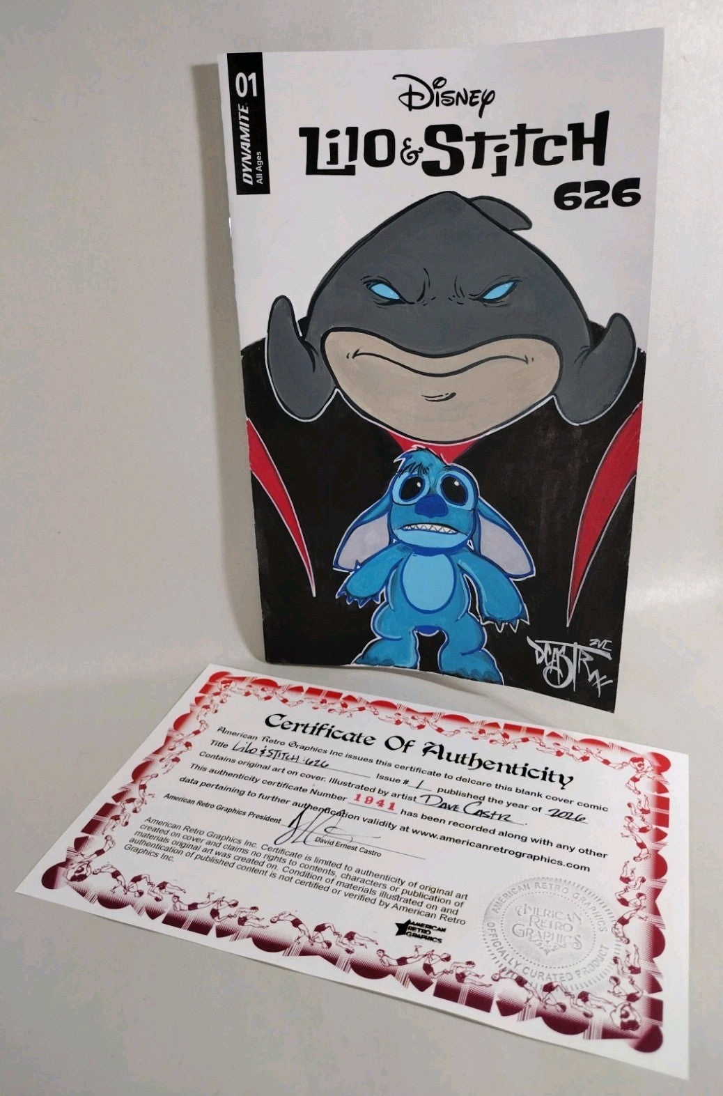 Lilo & Stitch 626 #1 Disney Dynamite Sketch Variant Cover W Original DCastr Art 
