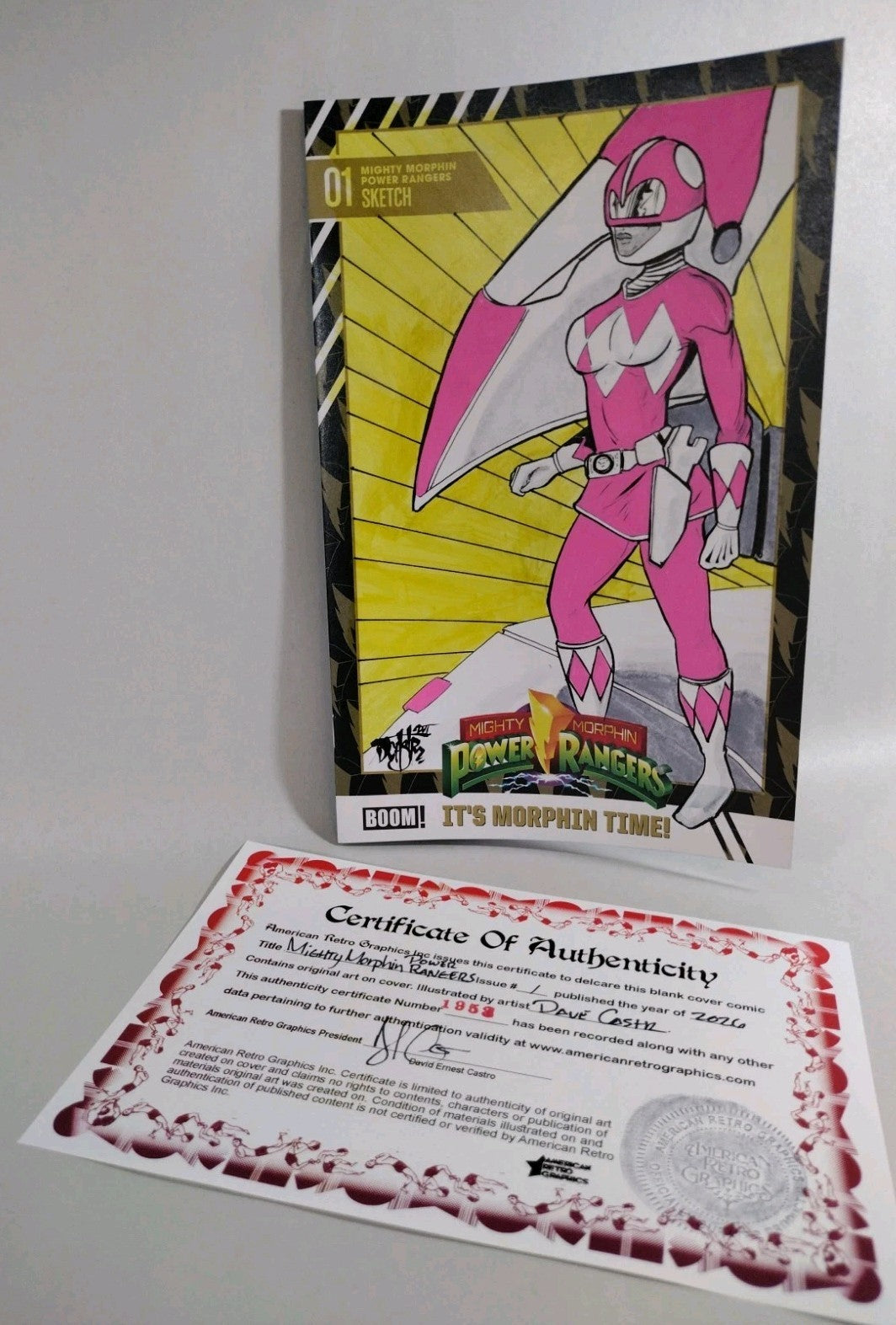 Mighty Morphin Power Ranger 1 (2026) Boom Sketch Cover W Original Dave Castr Art