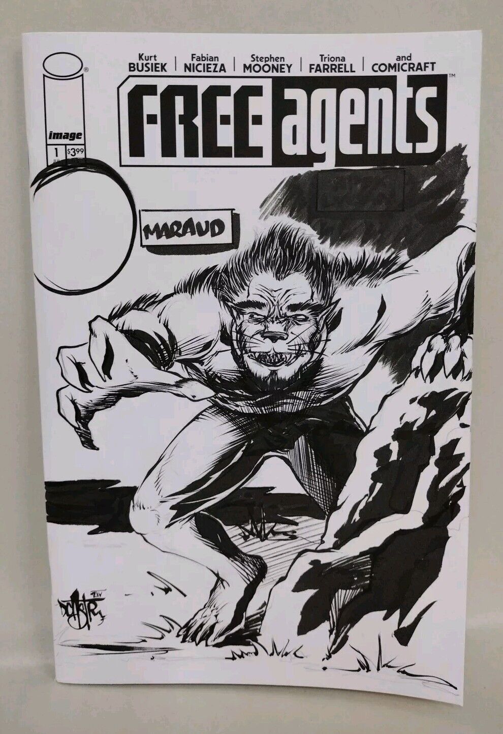 Free Agents 1 (2024) Image Comic Maraud Sketch Variant W Original Dave Castr Art