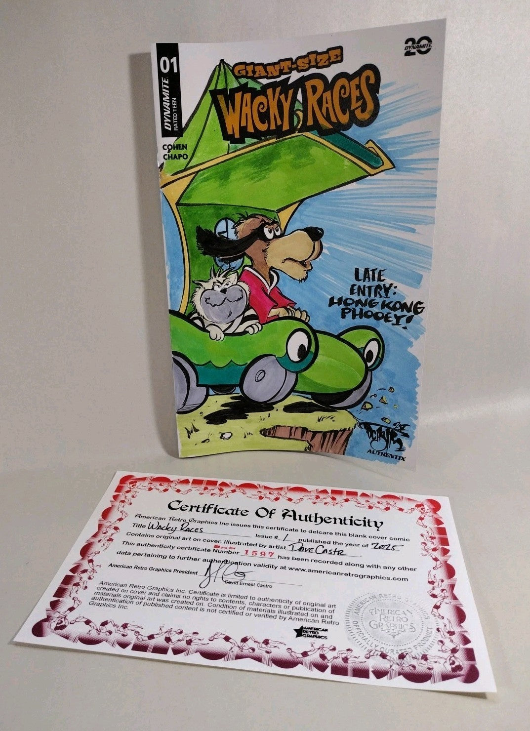 Wacky Races Giant Size #1 Dynamite Sketch Variant Comic W Original DCastr Art