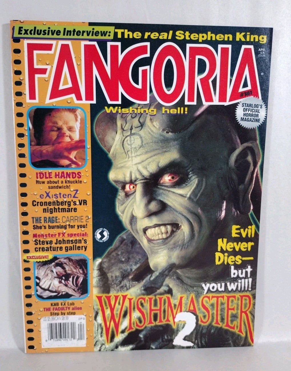 Fangoria Magazine #181 (1999) Wishmaster 2 Idle Hands The Rage Carrie 2 