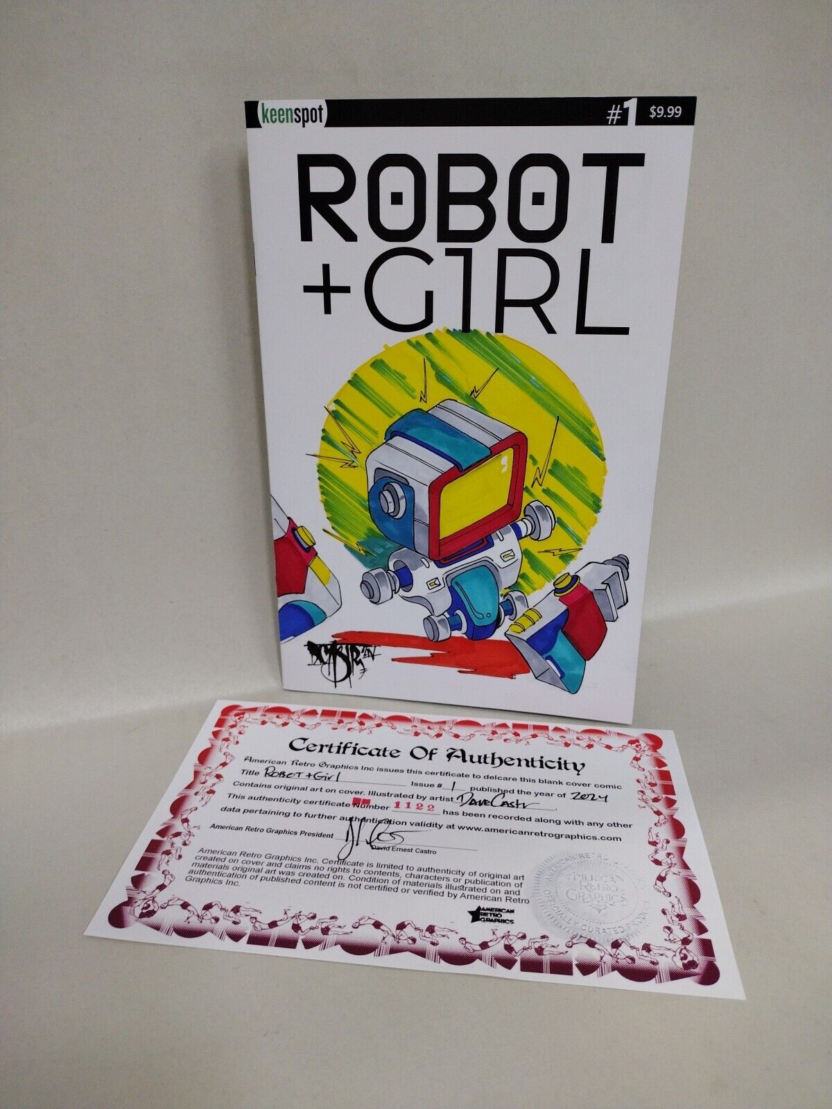 Robot +Girl #1 (2024) Keenspot Comic Sketch Cover W Original Dave Castr Art
