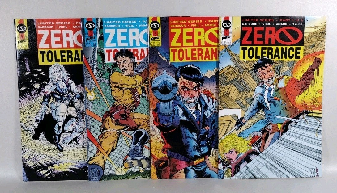 Zero Tolerance 1990 Complete First Comic Series 1 2 3 4 Tim Vigil David Barbour