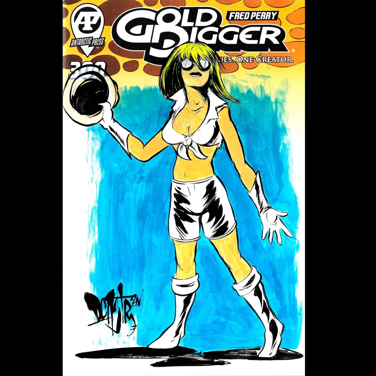 Gold Digger #300 (2023) AP Comic Sketch Variant W Original Dave Castr Gina Art