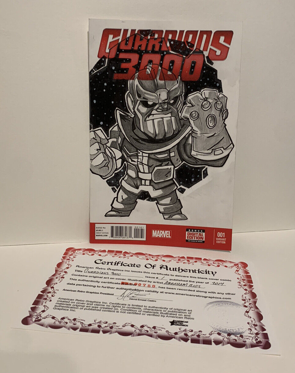 GUARDIANS 3000 #1 Blank sketch Variant Cover Comic 2014W Original Art ABRAHAM RI