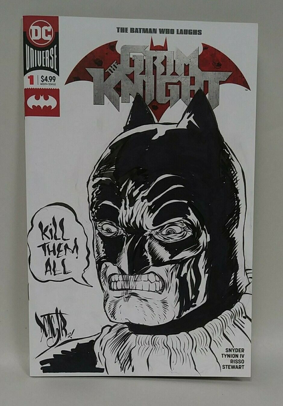 Batman The Grim Knight #1 (2019) Blank Cover Comic W Original Art ARG COA 244