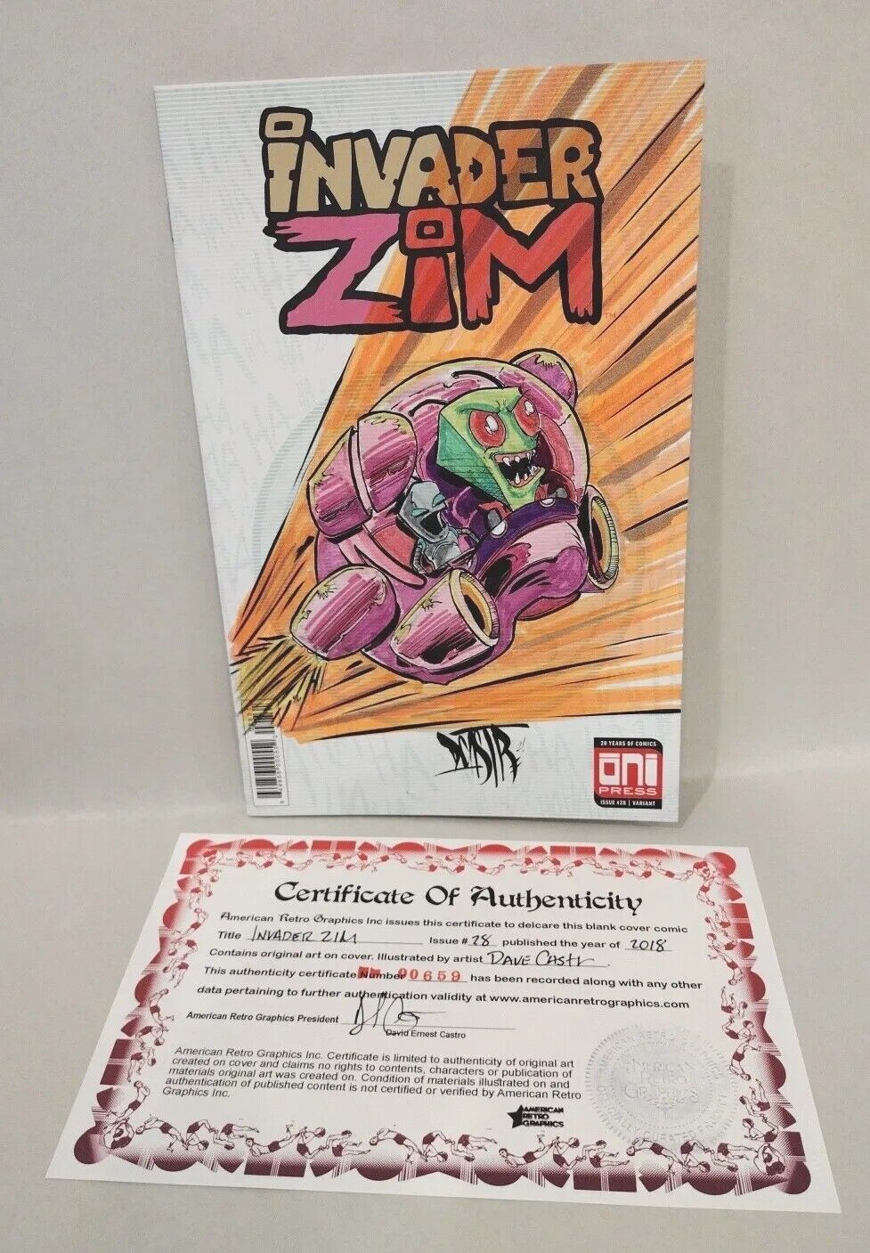 Invader Zim 28 (2018) Oni Blank Sketch Comic ECCC Variant W Original DCastr Art