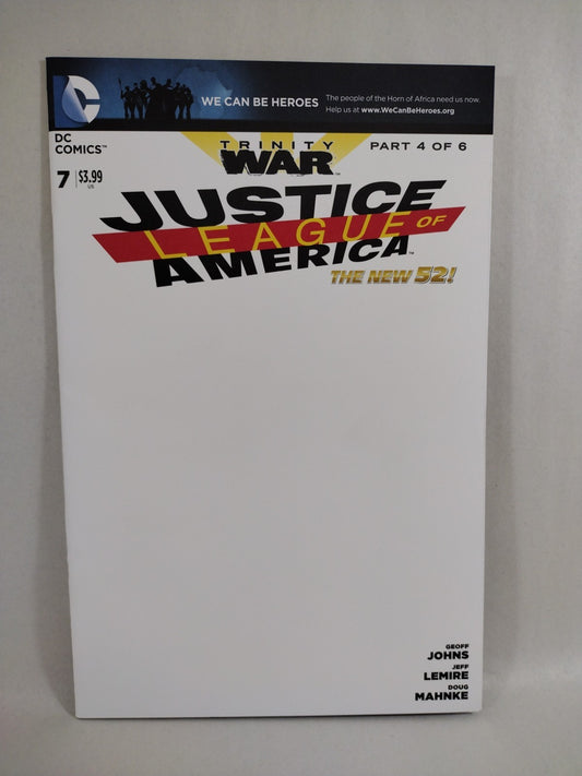 Justice League Of America #7 (2013) DC Blank Sketch Variant Cover Comic New NM