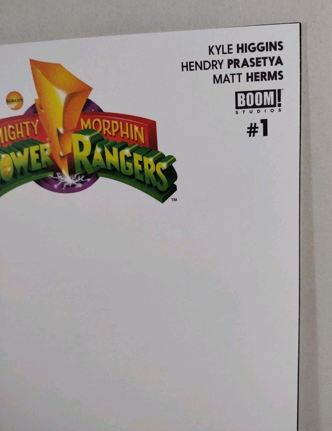 Mighty Morphin Power Rangers #1 (2016) Boom Blank Cover Variant Comic NM
