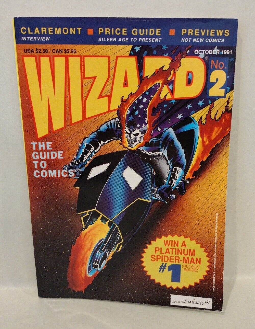 Wizard The Guide to Comics #2 (1991) Magazine  Ghost Rider Cover w Poster insert