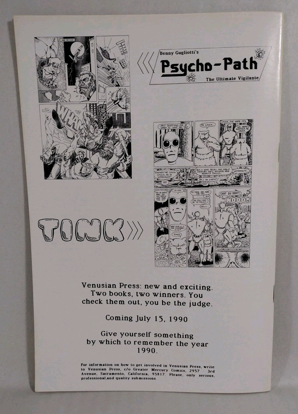 Psycho-Path #1 (1990) Silver Wolf Venusian Press 1st Appearance Gugliotti VF-NM