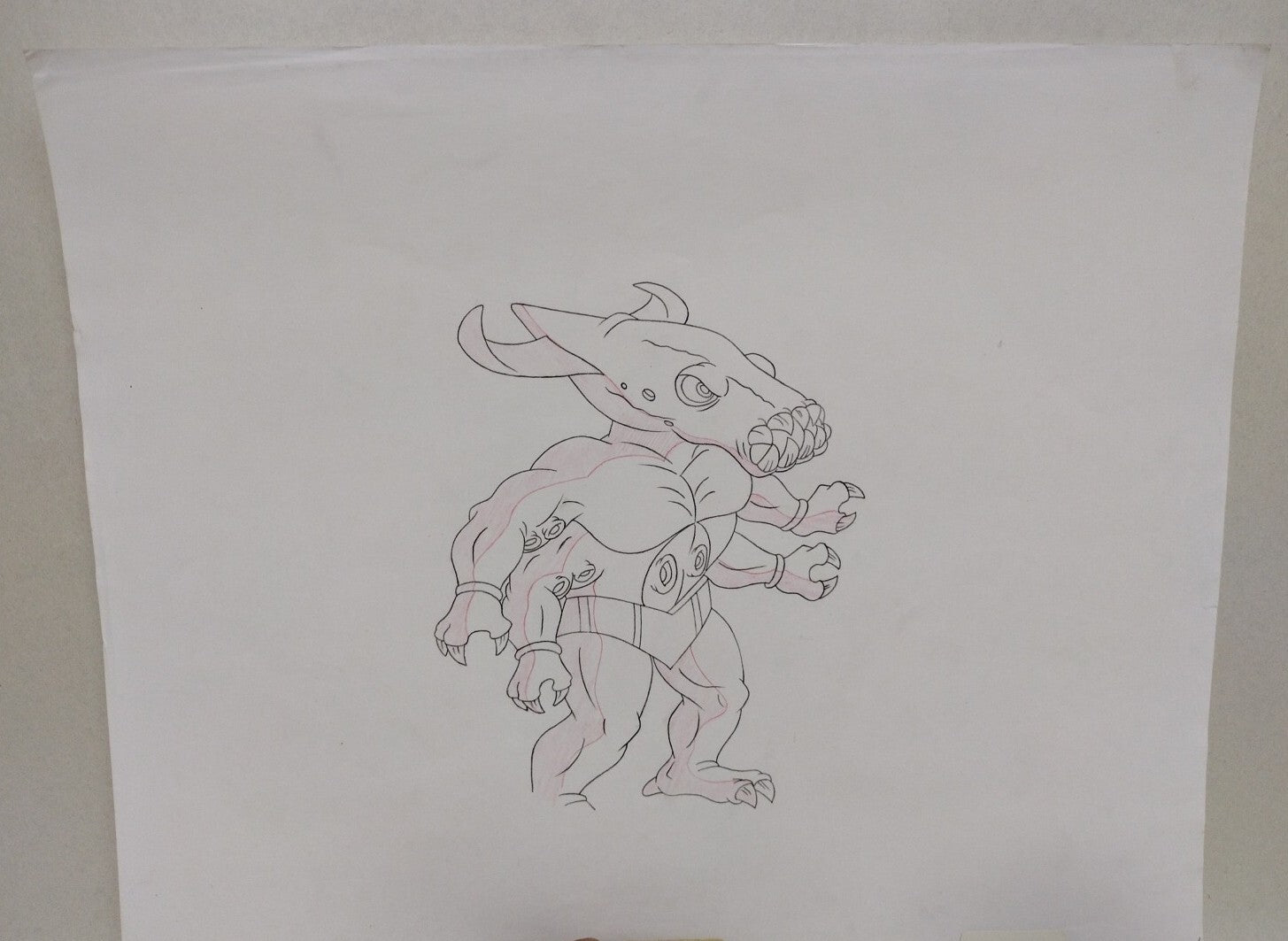 Street Sharks (1996) Original Animation Production Cel Killamari W Underdrawing 