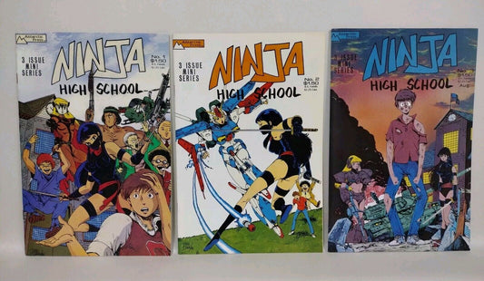 NINJA HIGH SCHOOL 1987 Complete Antarctic Comic Mini Series 1 2 3 1st Appearance