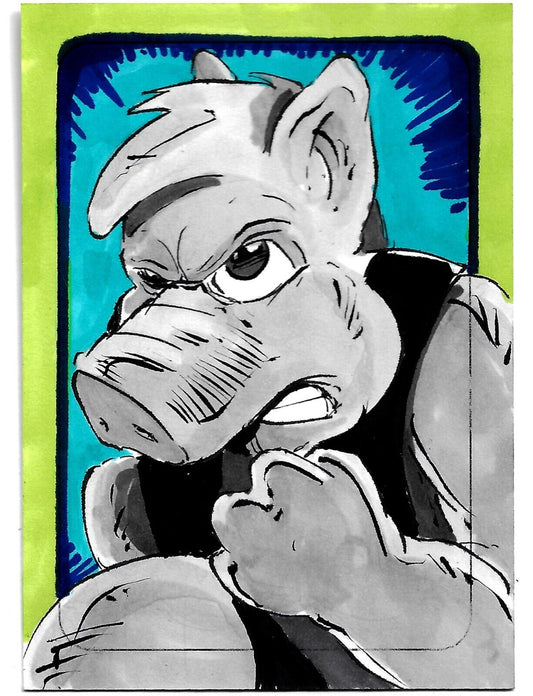 TMNT Cerebus Aardvark (2023) #86 Dave Sim Sketch Card w Original Dave Castr Art