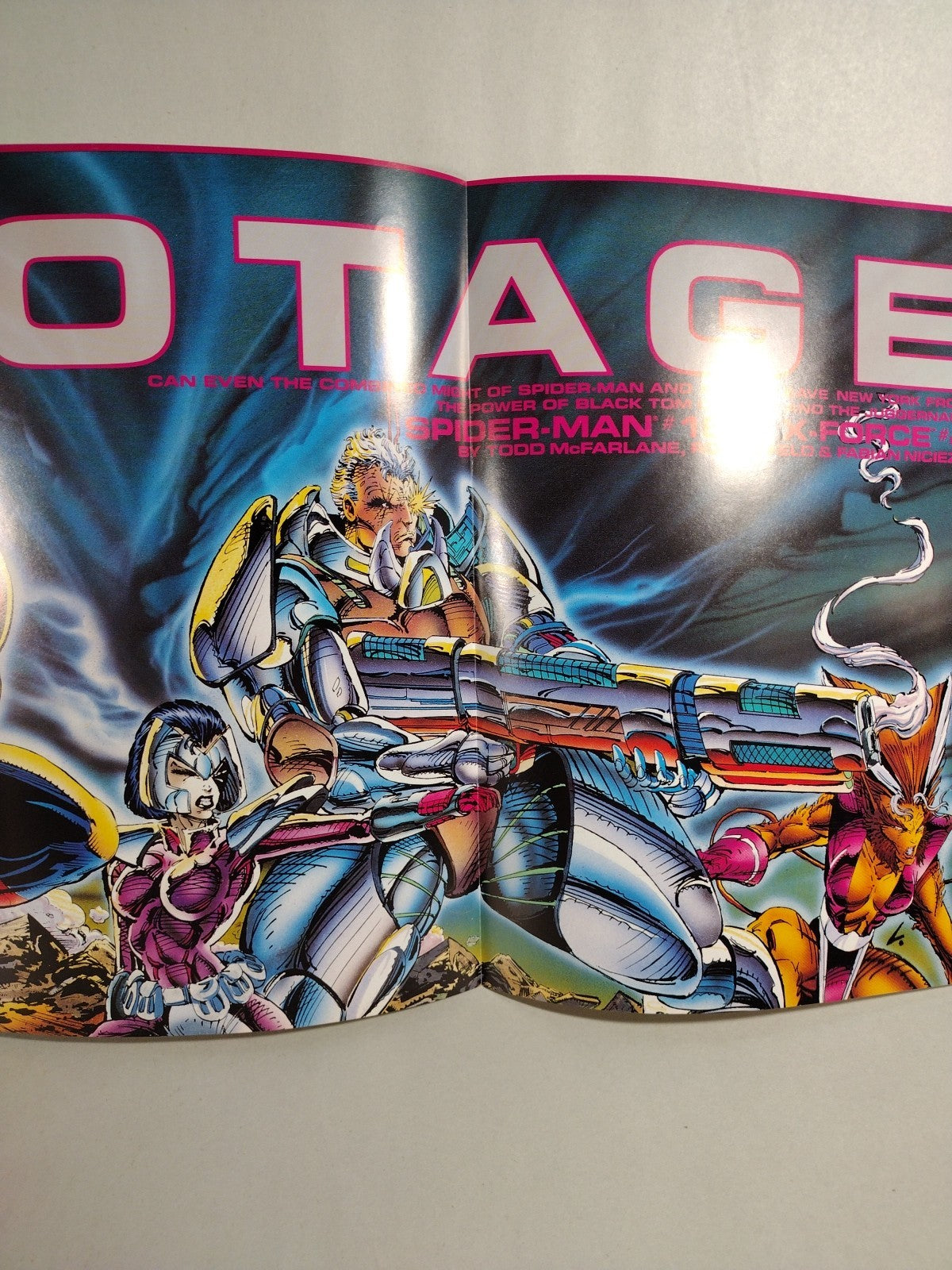 Sabotage (1991) Marvel Todd Mcfarlane Spider-Man X-Force Promo Poster 11" X 24"
