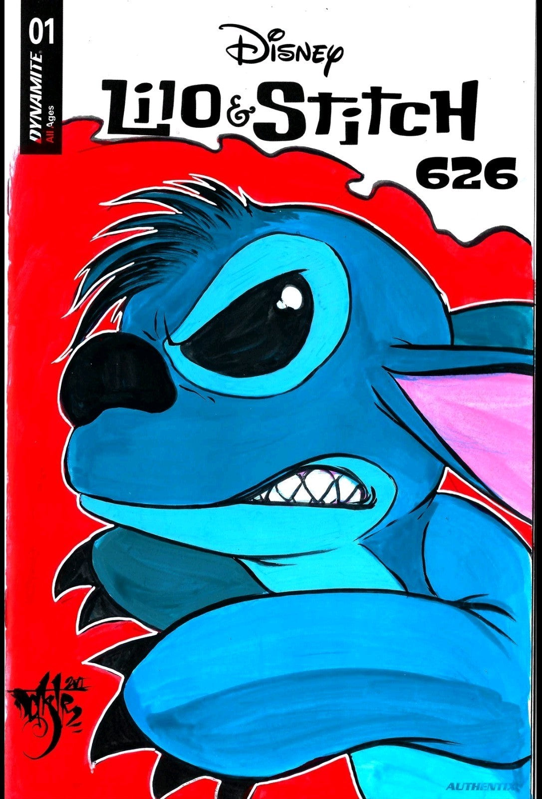Lilo & Stitch 626 #1 Disney Dynamite Sketch Variant Cover W Original DCastr Art 