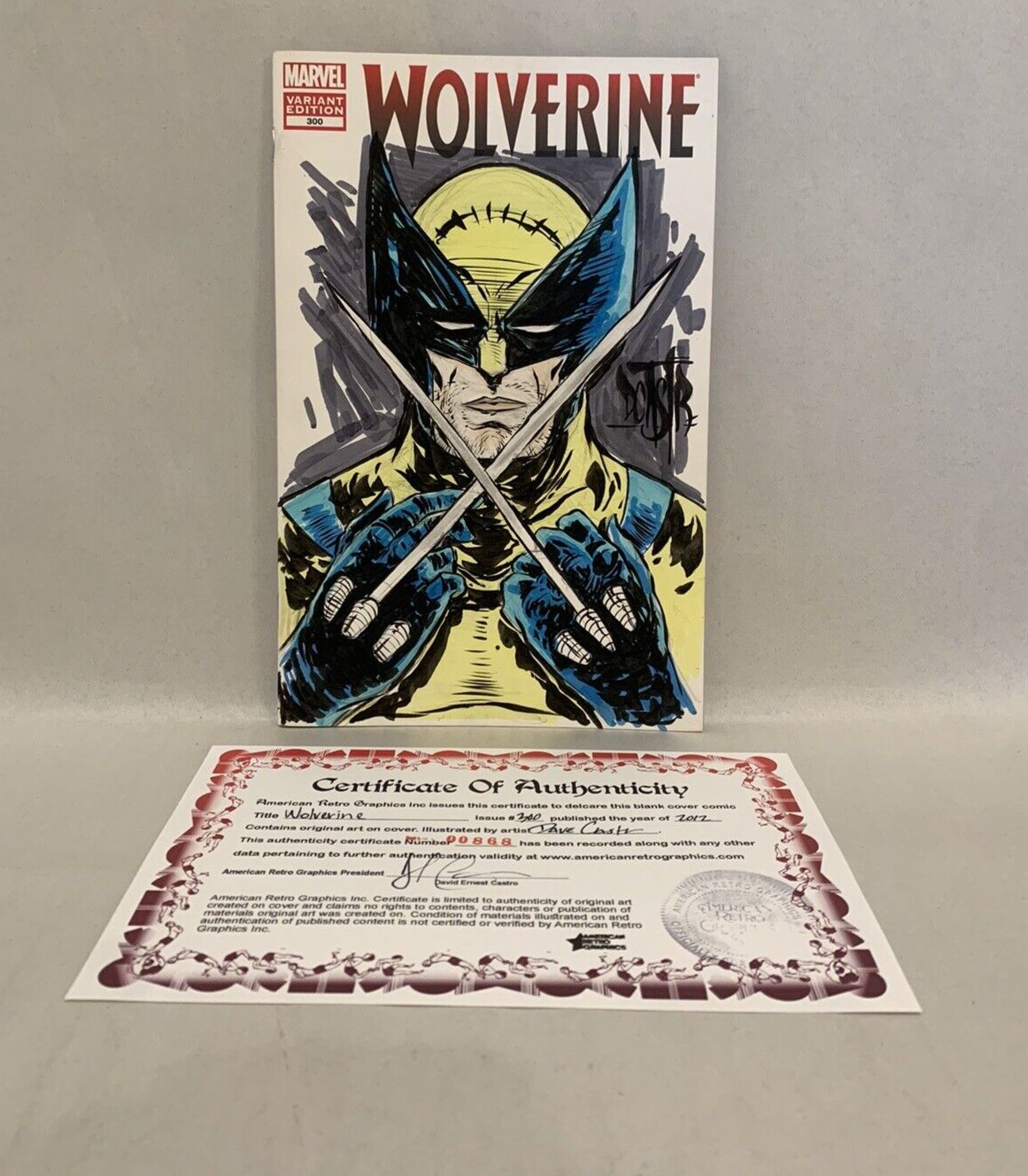 WOLVERINE #300 Blank Cover Variant Marvel Comic 2012 w Original DAVE CASTR Art