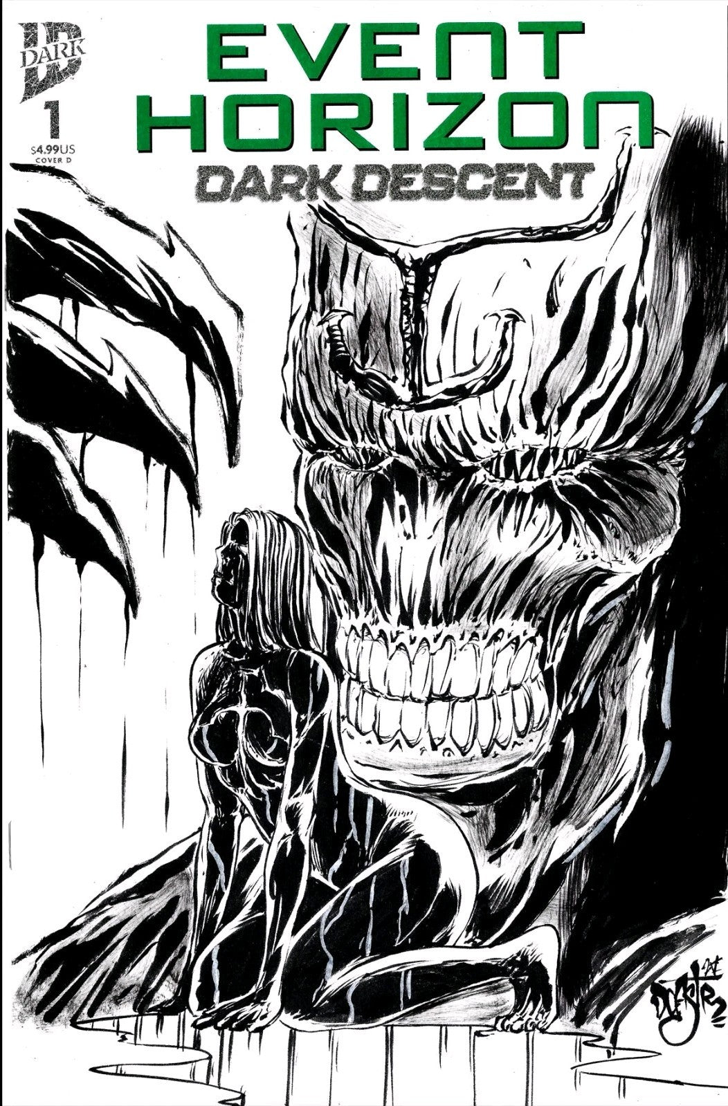 Event Horizon Dark Descent 1 (2025) IDW Sketch Cover Comic W Original DCastr Art