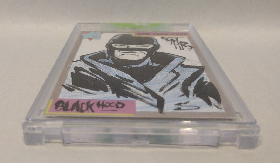 Indie Comic Icons Sketch Card w Original Black Hood Art DCastr (2023) ARG Sealed