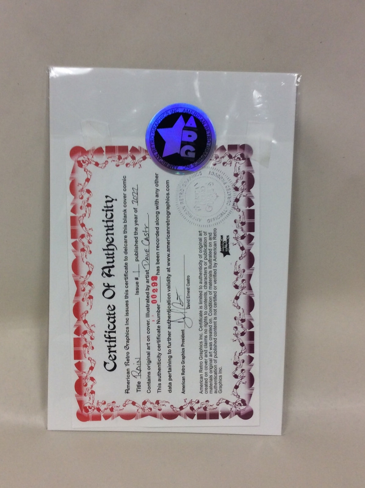 Rain #1 (2022) Image Sketch Cover Variant Comic W Original Art Dave Castr Art