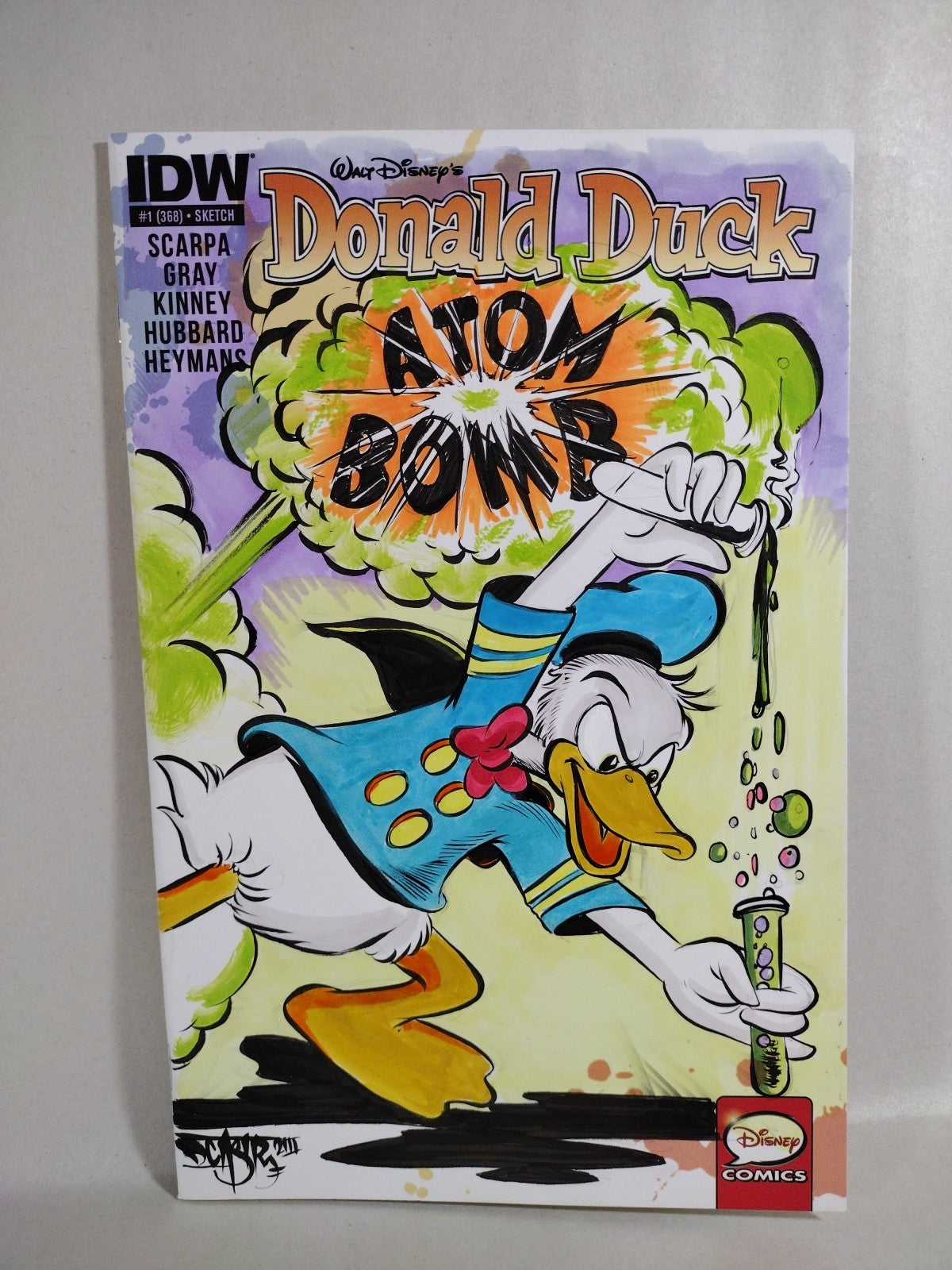 Donald Duck#1 (2015) IDW Blank Variant Comic With Original DCastr Watercolor Art