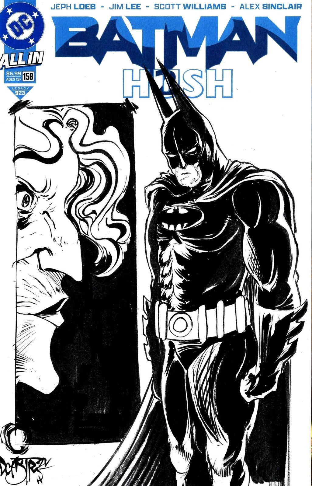 Batman 158 Hush 2 (2025) DC Comic Sketch Variant Cover W Original Dave Castr Art