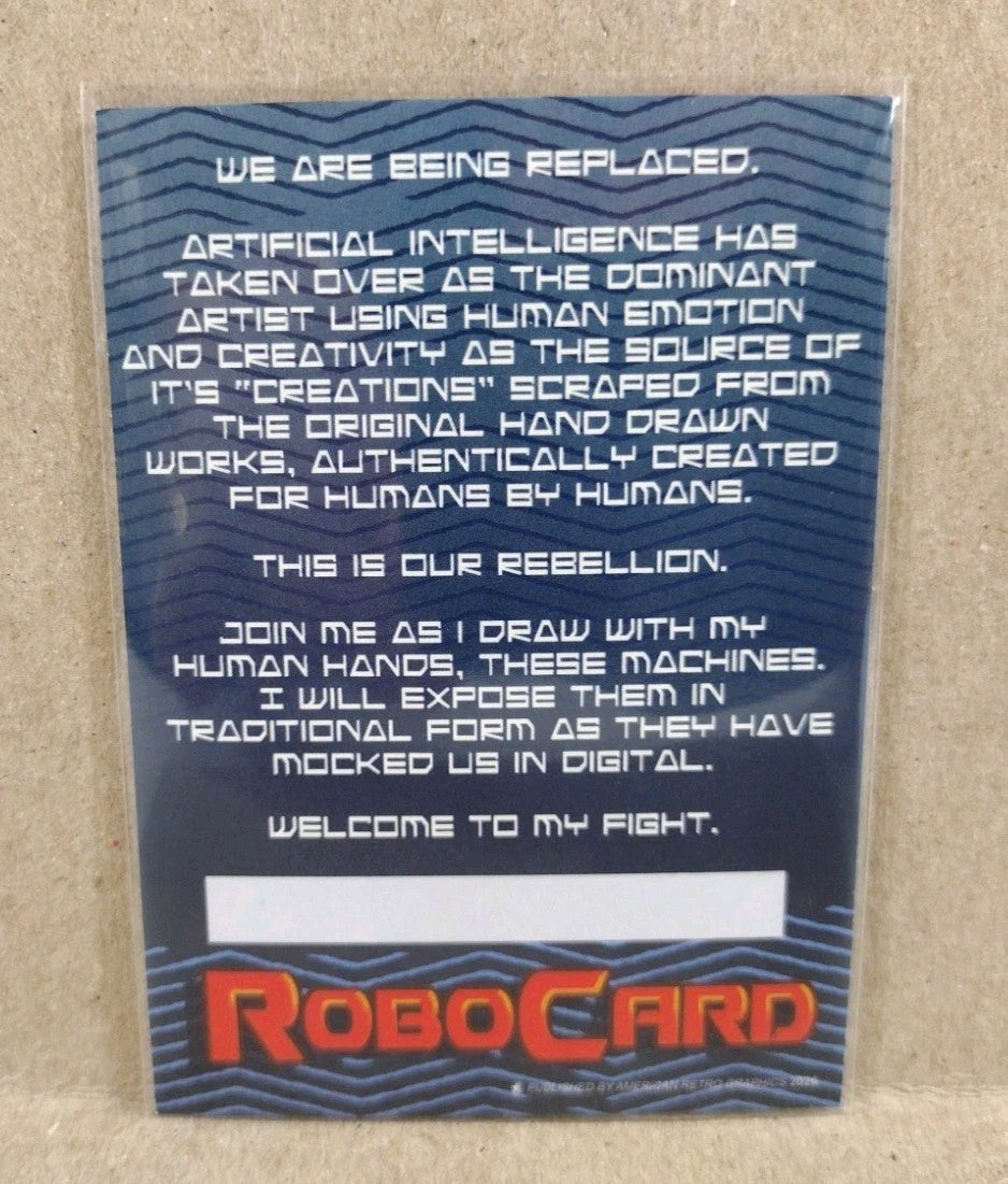Robocard 2026 American Retro Graphics Sketch Card W Original DCastr Robocop Art