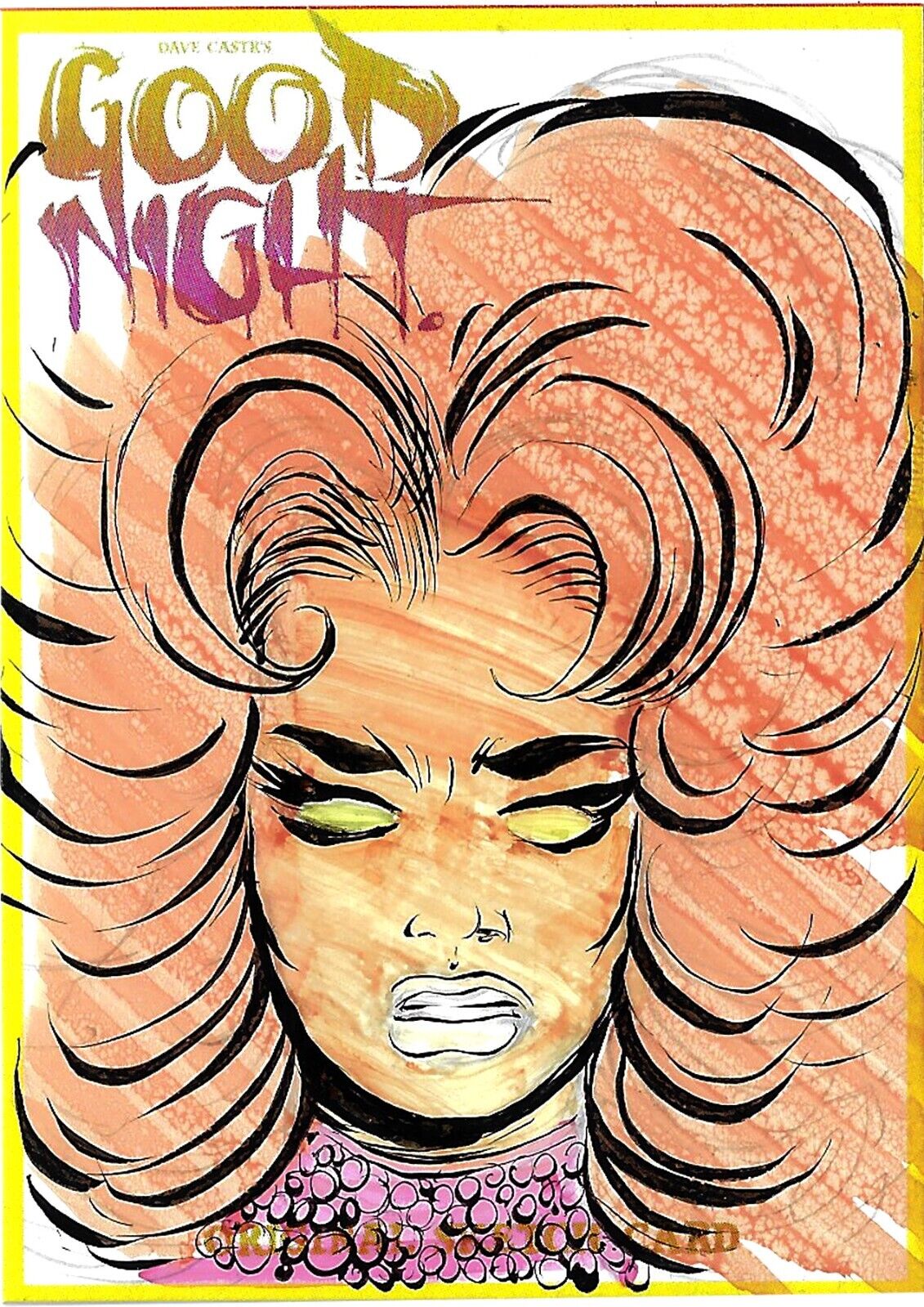 Dave Castr's Good Night (2021) ARG Sketch Card W Original DC's Starfire Art