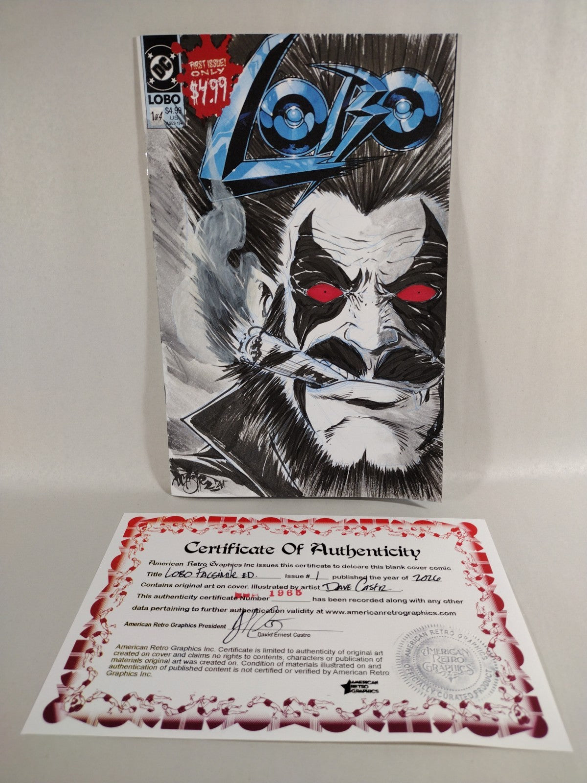 Lobo #1 Facsimile (2026) DC Sketch Variant Cover Comic W Original Dave Castr Art