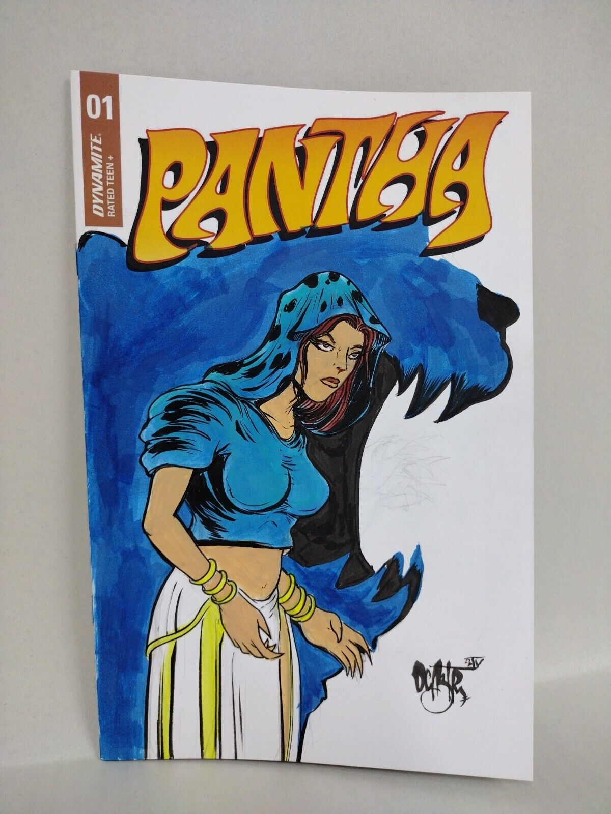 Pantha V2 1 (2022) Dynamite Comic Sketch Cover Variant W Original Dave Castr Art