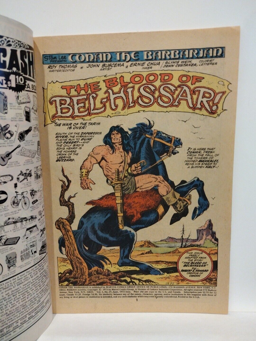 Conan #27 (1973) Bronze Age Marvel Comic Roy Thomas John Buscema 