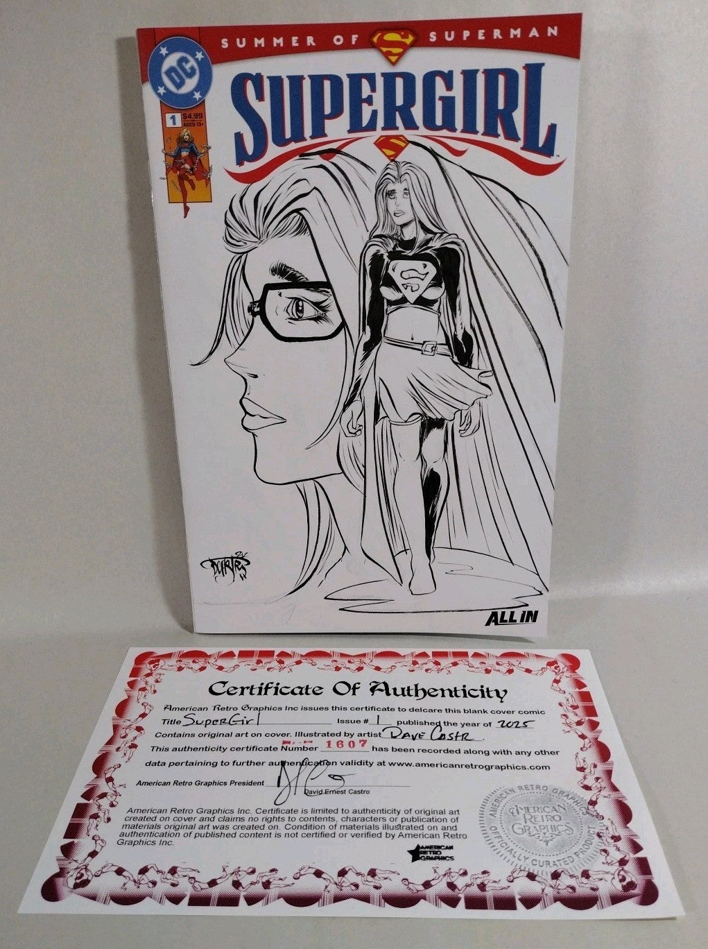Supergirl #1 (2025) DC Sketch Variant Cover Comic W Original Dave Castr Art
