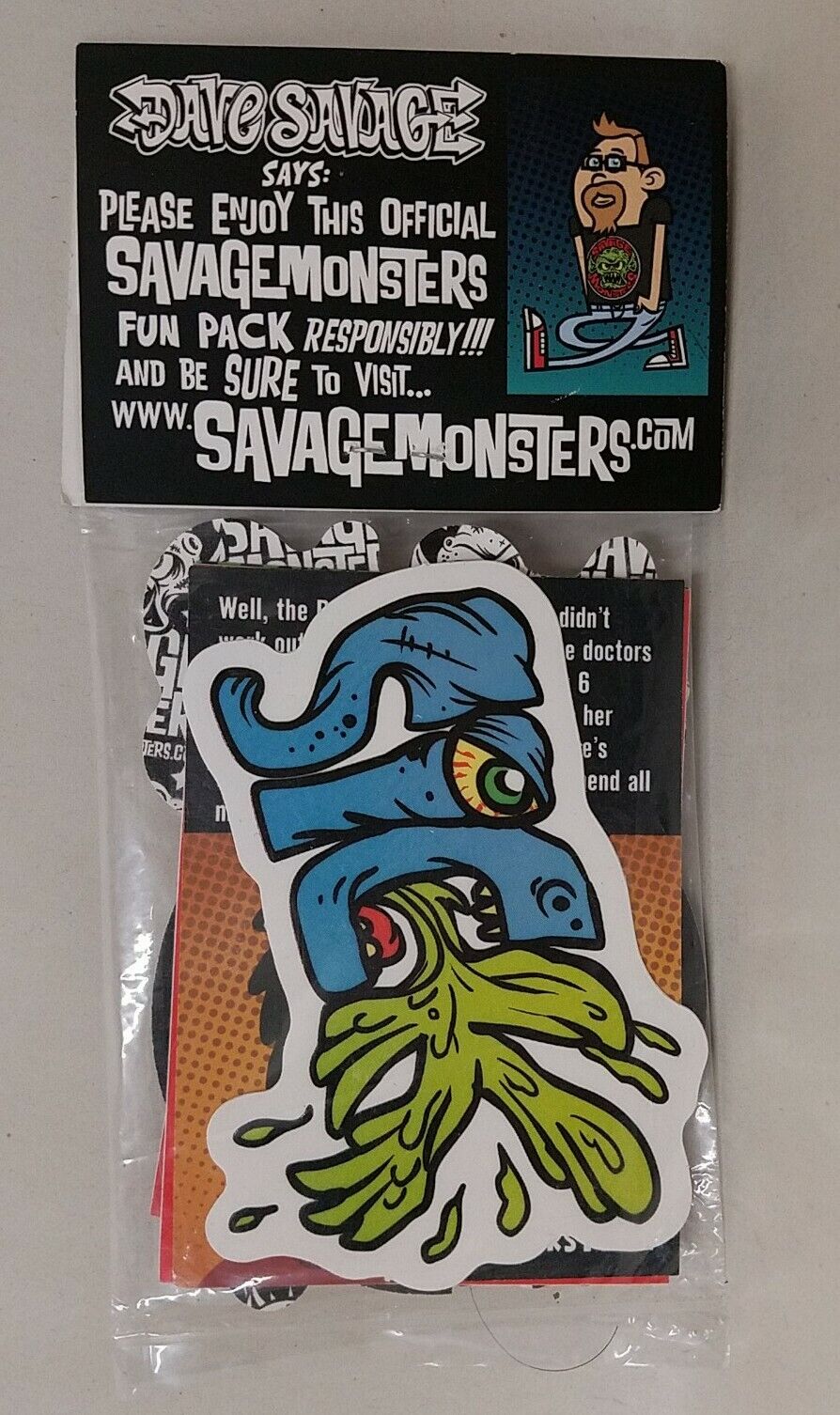 Dave Savage Monsters Fun Pack Stickers Trading Cards